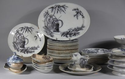 null CTW S

Part of a chinese earthenware dinner service with black printed decoration...