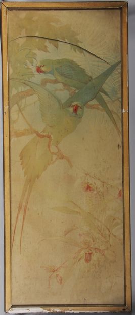 null Gaston NOURY (1865-1936)

Oiseaux parmi des branches

Paire de lithographies

121,5...