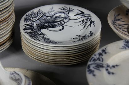 null CTW S

Part of a chinese earthenware dinner service with black printed decoration...