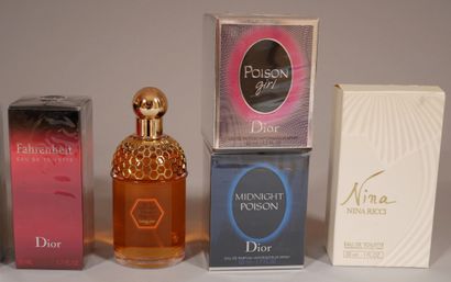 null GUERLAIN - Christian DIOR - CHOPPARD - NINA RICCI

Lot de bouteilles de parfum,eau...