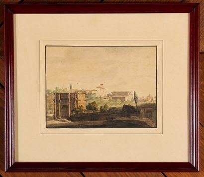 null Pierre Louis DUPLAT (1795-1870)

Triumphal arch in a landscape

Watercolor signed

12...