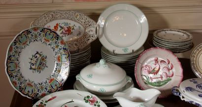 null Set of mismatched dishes