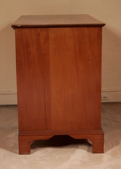 null Mahogany chest of drawers with framed fillets, four drawers on three rows, English...