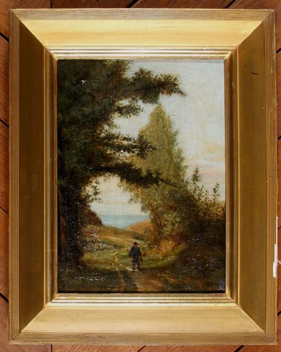 null School of the 19th century.

Stroller on a path

Oil on canvas

33 x 24,5 c...