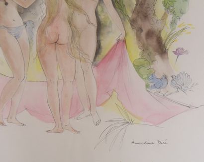 null Amandine DORE (1912-2011)

Trois nues aux parapluies

Lithographie

63 x 48...