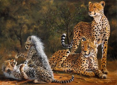 null Ramsey MAPUNDE (1969-)

Famille de léopards

Huile sur toile signée en bas à...