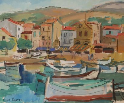 null Pierre FAVRE (1906-1983)

Le port

Aquarelle gouachée et crayon gras signée...