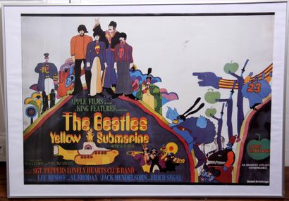 null Lot of seven framed pieces including a reproduction of the Yellow Submarine...