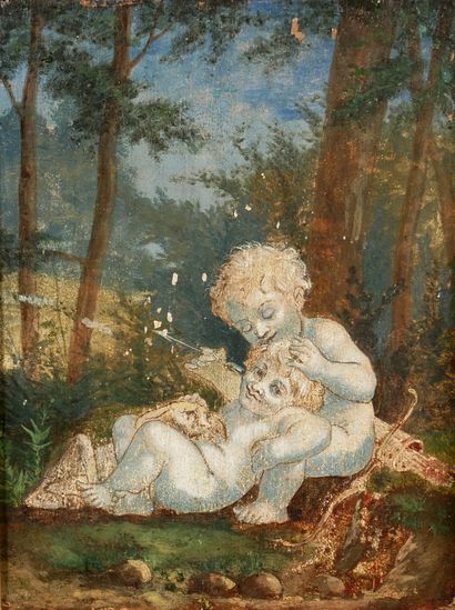 null *Ecole dans le goût du XVIIIème s.

Cupidon

Huile sur panneau

24 x 19 cm.(usures,...