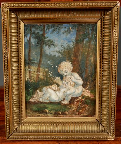 null *Ecole dans le goût du XVIIIème s.

Cupidon

Huile sur panneau

24 x 19 cm.(usures,...