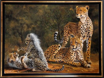 null Ramsey MAPUNDE (1969-)

Famille de léopards

Huile sur toile signée en bas à...