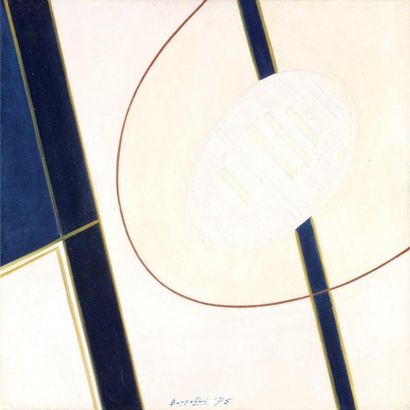 BOZZOLINI Silvano (1911-1998) Espace Blanc, 1975 Technique mixte sur toile Signée...