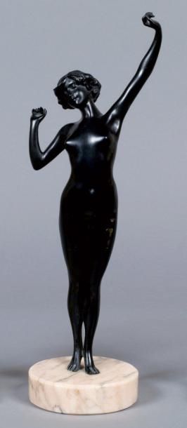 Paul PHILIPPE (1870-1930) « L'éveil ». Épreuve en bronze à patine noire. Fonte d'édition...