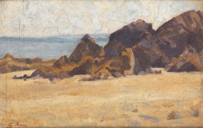 GUILLAUMIN Armand (1841-1927) Bord de mer Huile sur toile Signée en bas à gauche...