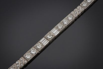 null GOLAY FILS STAHL Genève

	Bracelet articulé en or gris 750 millièmes et platine...
