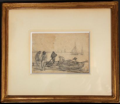 null Eugène BOUDIN (1824-1898)

Les pêcheurs devant leurs barques

Mine de plomb...