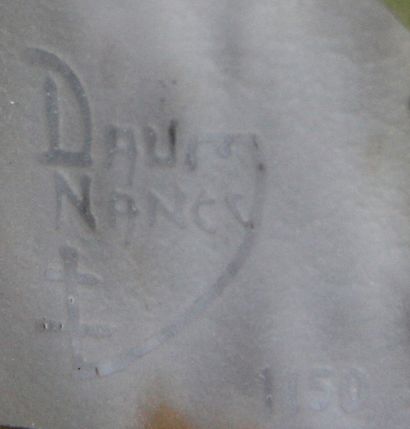 null DAUM Nancy		

	Vase balustre à décor dégagé à l’acide et émaillé de feuillage...
