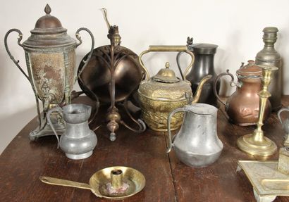 null Various copper and pewter lots including a samovar (accidents)