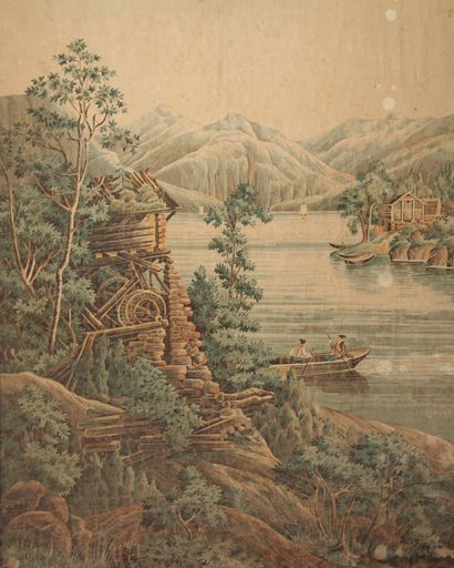 null School of the 19th century.

Animated river

Painting on fabric

153 x 81,5...