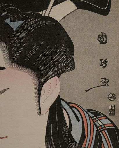 null Deux estampes dont :

UTAGAWA KUNIMASA (1773-1810). Le comédien Nakamuro Noshio...