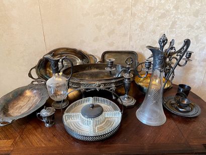 null *Lot of silver and pewter metal (accidents to the glasses)