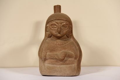 null Vase étrier représentant un personnage portant un masque d'oiseau

Culture Mochica,...