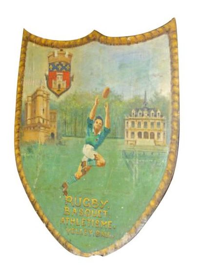 null Blason du Racing Club de Vincennes,vers 1910 Huile sur bois 131 x 100 cm