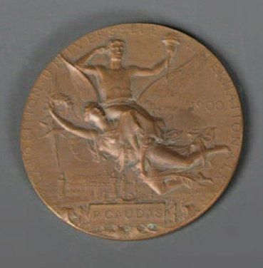 Paris,1900 Médaille de participant en bronze. Graveur Chaplain. Diamètre: 64 mm