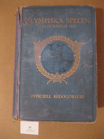 Stockholm,1912 Rapport officiel en suédois de la Ve Olympiade par Erik Bergvall....
