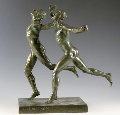 Paris,1924 Maurice GUIRAUD-RIVIERE (1881-1947) Les Coureurs Sculpture. Epreuve en...