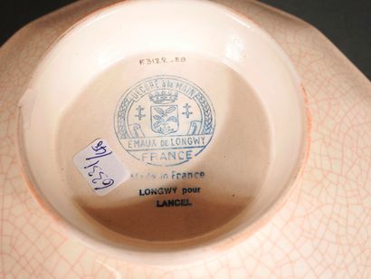 null Lot in earthenware of LONGWY :

- Soup plate in cloisonne earthenware, Diam:...
