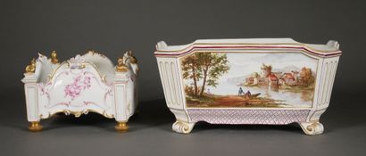 null Vichy and various

Two polychrome ceramic planters in the 18th century style.

H...