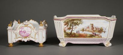 null Vichy and various

Two polychrome ceramic planters in the 18th century style.

H...