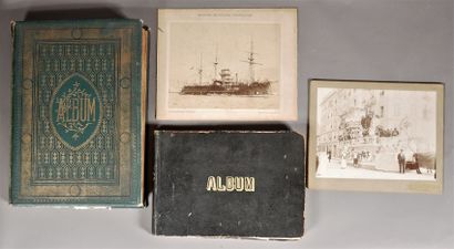 null *Lot :

- Two photo albums

- Two photos: Carnival of Nice and a battleship
