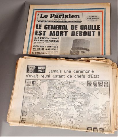 null *DE GAULLE

- Set of newspapers of the day of the death of the General

- A...
