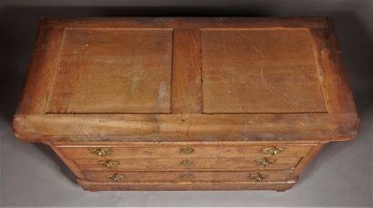 null 
*Burl veneer chest of drawers with four drawers, bronze swan handles, black...