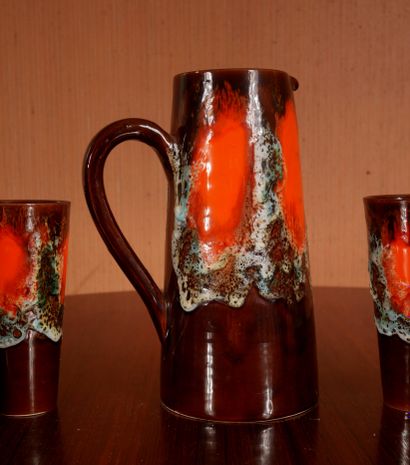 null 
*VALLAURIS




Orangeade service in ceramic with brown and orange engobe (chips)....