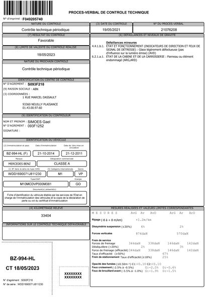 null MERCEDES vehicle model Class A

Registration: BZ-994-HL

Date of registration:...