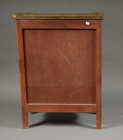 null A Transitional style veneered piece of furniture with a drawer and two leaves,...