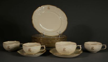 null *ROSENTHAL

Part of a cake and tea service in cream and gilt porcelain, numbered...