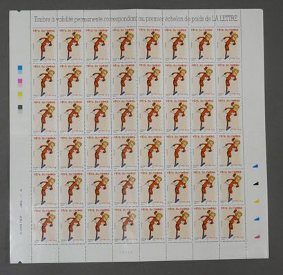 null FRANQUIN 

Philathélie et BD - Spirou - Planche neuve de 48 timbres à l'éffigie...