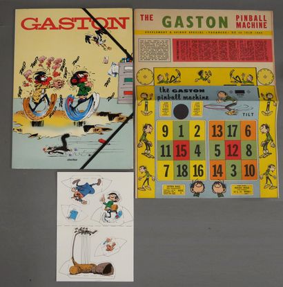 null FRANQUIN 

Gaston - Ensemble de 3 pièces à l'effigie de Gaston : 1) Poster à...