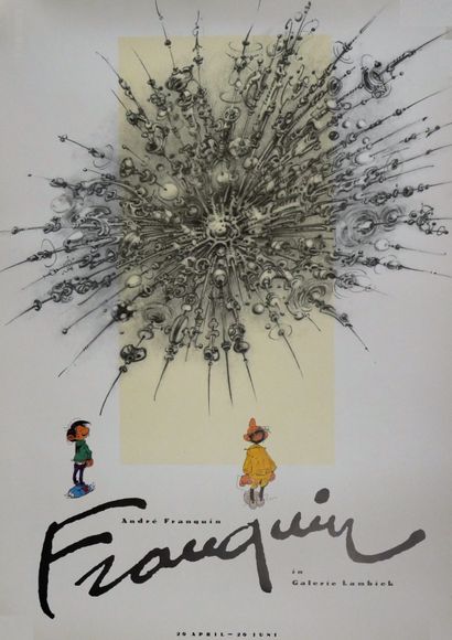 null FRANQUIN 

Affiche couleur de l'exposition en galerie d'art : " Franquin "-...