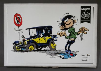 null FRANQUIN 

Plaque émaillée avec Gaston et sa voiture 509 - octobre 2012 - TL...