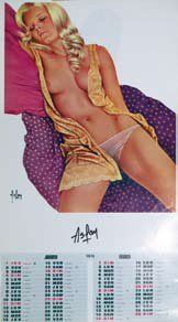ASLAN Calendrier 1976 . Signé en bas au centre 63,5 x 33 cm