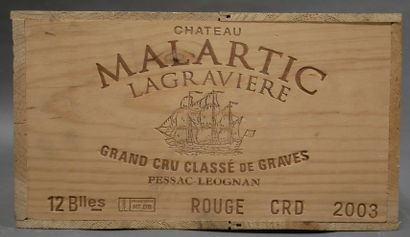 null 12 	bouteilles 	Château 	MALARTIC-LAGRAVIÈRE, 	Pessac-Léognan 	2003 cb