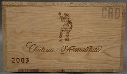 null 12 	bouteilles 	Château 	D'ARMAILHACQ, 5° cru 	Pauillac 	2003 cb