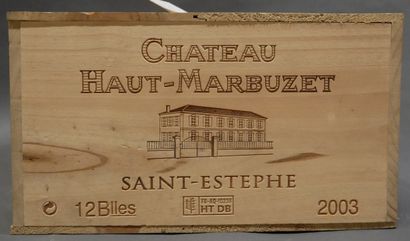 null 12 	bouteilles 	Château 	HAUT MARBUZET, Saint-Estèphe 		2003 cb