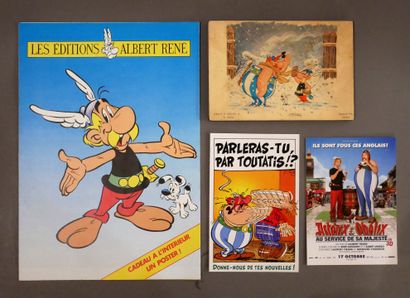 null GOSCINNY - UDERZO 

Set of 4 pieces: 1 color printed image pasted on a wooden...