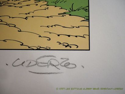 null UDERZO / GOSCINNY

Original signed serigraph "Asterix and Obelix returning from...